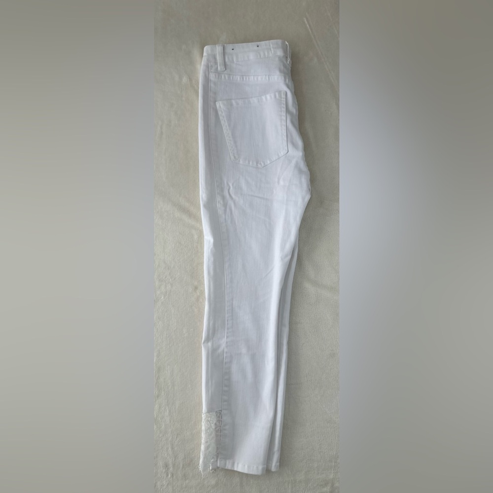 Soft Surroundings White Lace Ankle Jeansβ - Picture 6 of 15